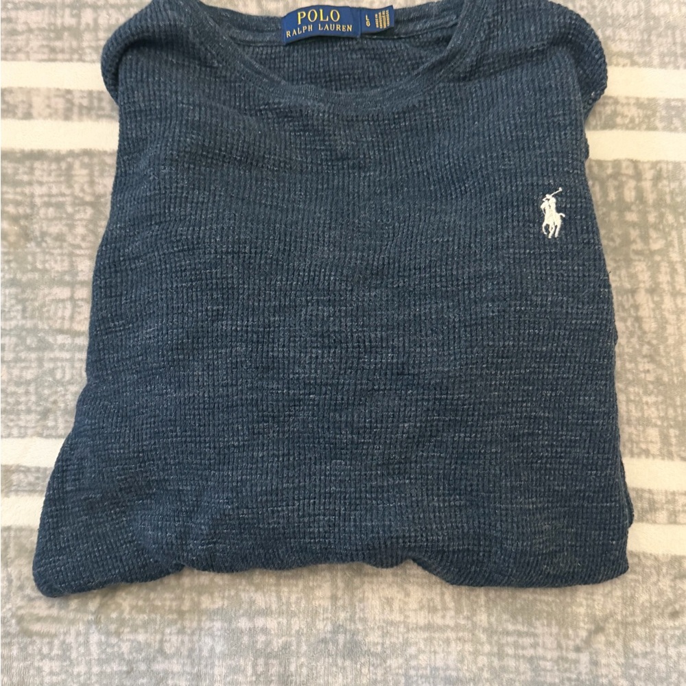Polo by Ralph Lauren Blue Crewneck Sweater with Polo Pony